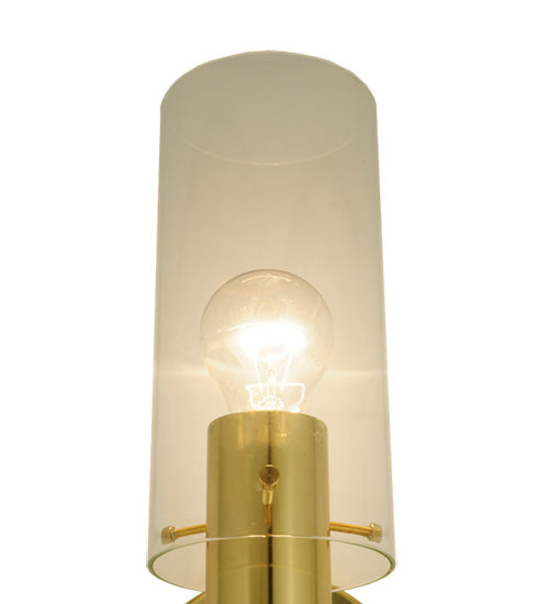 Meyda Lighting Cilindro 5" Polished Brass Wall Sconce With Clear Shade Glass