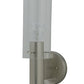 Meyda Lighting Cilindro 5" Satin Nickel Wall Sconce With Clear Shade Glass