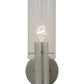 Meyda Lighting Cilindro 5" Satin Nickel Wall Sconce With Clear Shade Glass