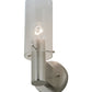 Meyda Lighting Cilindro 5" Satin Nickel Wall Sconce With Clear Shade Glass