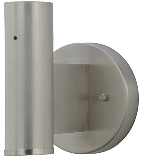 Meyda Lighting Cilindro 5" Satin Nickel Wall Sconce With Clear Shade Glass