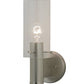 Meyda Lighting Cilindro 5" Satin Nickel Wall Sconce With Clear Shade Glass