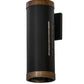 Meyda Lighting Cilindro 5" Solar Black Creekside Wall Sconce With Silver Mica Shade Glass