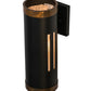 Meyda Lighting Cilindro 5" Solar Black Creekside Wall Sconce With Silver Mica Shade Glass