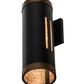 Meyda Lighting Cilindro 5" Solar Black Creekside Wall Sconce With Silver Mica Shade Glass