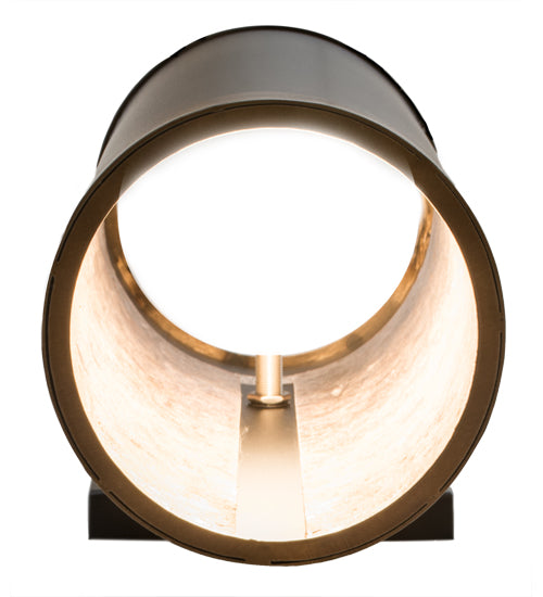 Meyda Lighting Cilindro 5" Solar Black Creekside Wall Sconce With Silver Mica Shade Glass
