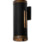 Meyda Lighting Cilindro 5" Solar Black Creekside Wall Sconce With Silver Mica Shade Glass