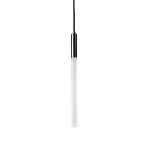 Meyda Lighting Cilindro 5" Solar Black Fenykard Mini Pendant Light With Contrail Mist Idalight Shade
