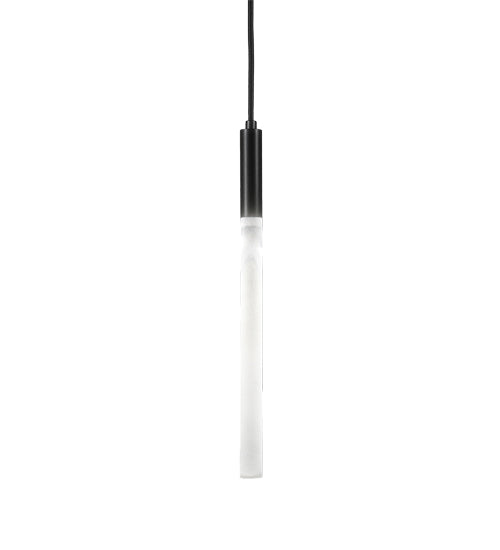 Meyda Lighting Cilindro 5" Solar Black Fenykard Mini Pendant Light With Contrail Mist Idalight Shade