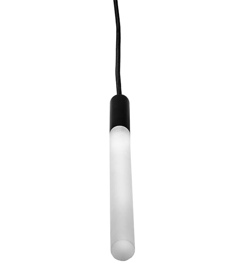Meyda Lighting Cilindro 5" Solar Black Fenykard Mini Pendant Light With Contrail Mist Idalight Shade