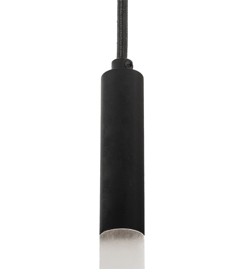 Meyda Lighting Cilindro 5" Solar Black Fenykard Mini Pendant Light With Contrail Mist Idalight Shade