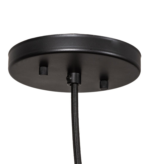 Meyda Lighting Cilindro 5" Solar Black Fenykard Mini Pendant Light With Contrail Mist Idalight Shade