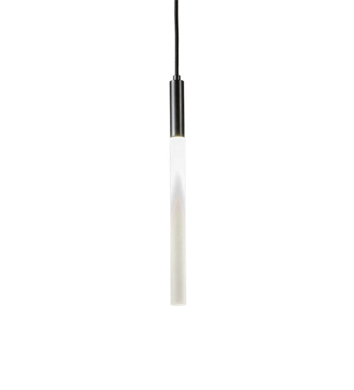 Meyda Lighting Cilindro 5" Solar Black Fenykard Mini Pendant Light With Contrail Mist Idalight Shade