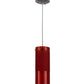 Meyda Lighting Cilindro 5" Sparkle Silver Play Mini Pendant Light With Frosted Red Idalight Shade Glass