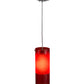 Meyda Lighting Cilindro 5" Sparkle Silver Play Mini Pendant Light With Frosted Red Idalight Shade Glass