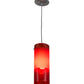 Meyda Lighting Cilindro 5" Sparkle Silver Play Mini Pendant Light With Frosted Red Idalight Shade Glass
