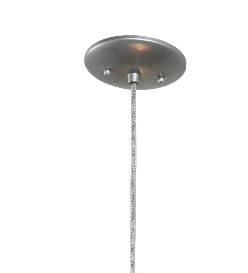 Meyda Lighting Cilindro 5" Sparkle Silver Play Mini Pendant Light With Frosted Red Idalight Shade Glass