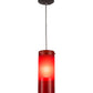 Meyda Lighting Cilindro 5" Sparkle Silver Play Mini Pendant Light With Frosted Red Idalight Shade Glass