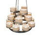Meyda Lighting Cilindro 50" 18-Light Satin Clear Aloni Chandelier With Beige Natural Textrene Shade