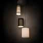 Meyda Lighting Cilindro 52" 18-Light Nickel Grand Textrene Cluster Pendant Light With Gray, Black & White Textrene Shade