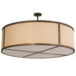 Meyda Lighting Cilindro 54" 6-Light Antique Copper Pendant Light With Oyster Textrene Shade