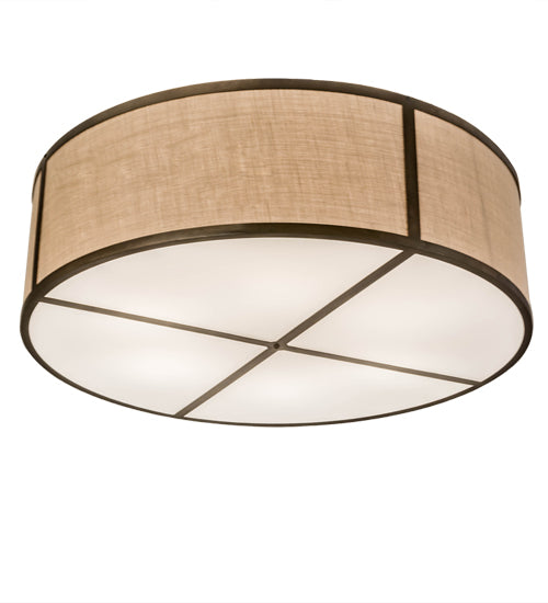 Meyda Lighting Cilindro 54" 6-Light Antique Copper Pendant Light With Oyster Textrene Shade