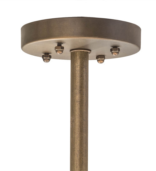 Meyda Lighting Cilindro 54" 6-Light Antique Copper Pendant Light With Oyster Textrene Shade