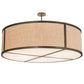 Meyda Lighting Cilindro 54" 6-Light Antique Copper Pendant Light With Oyster Textrene Shade