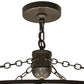 Meyda Lighting Cilindro 54" 8-Light Timeless Bronze Circle X Pendant Light With Eggshell Textrene & Statuario Idalight Shade