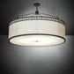 Meyda Lighting Cilindro 54" 8-Light Timeless Bronze Circle X Pendant Light With Eggshell Textrene & Statuario Idalight Shade