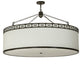 Meyda Lighting Cilindro 54" 8-Light Timeless Bronze Circle X Pendant Light With Eggshell Textrene & Statuario Idalight Shade