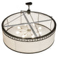 Meyda Lighting Cilindro 54" 8-Light Timeless Bronze Circle X Pendant Light With Eggshell Textrene & Statuario Idalight Shade