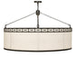 Meyda Lighting Cilindro 54" 8-Light Timeless Bronze Circle X Pendant Light With Eggshell Textrene & Statuario Idalight Shade