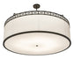 Meyda Lighting Cilindro 54" 8-Light Timeless Bronze Circle X Pendant Light With Eggshell Textrene & Statuario Idalight Shade
