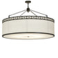 Meyda Lighting Cilindro 54" 8-Light Timeless Bronze Circle X Pendant Light With Eggshell Textrene & Statuario Idalight Shade