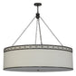 Meyda Lighting Cilindro 54" 8-Light Timeless Bronze Circle X Pendant Light With Natural Textrene And Statuario Idalight Shade