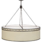 Meyda Lighting Cilindro 54" 8-Light Timeless Bronze Circle X Pendant Light With Natural Textrene And Statuario Idalight Shade
