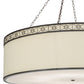 Meyda Lighting Cilindro 54" 8-Light Timeless Bronze Circle X Pendant Light With Natural Textrene And Statuario Idalight Shade