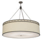 Meyda Lighting Cilindro 54" 8-Light Timeless Bronze Circle X Pendant Light With Natural Textrene And Statuario Idalight Shade