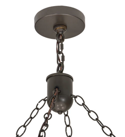 Meyda Lighting Cilindro 54" 8-Light Timeless Bronze Circle X Pendant Light With Natural Textrene And Statuario Idalight Shade