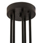 Meyda Lighting Cilindro 58" 5-Light Solar Black Island Pendant Light With White Textrene & Statuario Idalight Shade