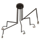 Meyda Lighting Cilindro 58" 5-Light Solar Black Island Pendant Light With White Textrene & Statuario Idalight Shade