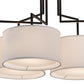 Meyda Lighting Cilindro 58" 5-Light Solar Black Island Pendant Light With White Textrene & Statuario Idalight Shade
