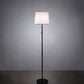 Meyda Lighting Cilindro 59" Matte Black Floor Lamp With Off White Textrene Shade