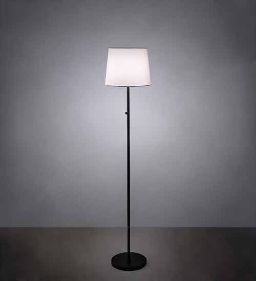 Meyda Lighting Cilindro 59" Matte Black Floor Lamp With Off White Textrene Shade