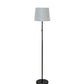 Meyda Lighting Cilindro 59" Matte Black Floor Lamp With Off White Textrene Shade