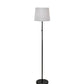 Meyda Lighting Cilindro 59" Matte Black Floor Lamp With Off White Textrene Shade