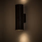 Meyda Lighting Cilindro 6" 2-Light Black Textured Hayden Wall Sconce