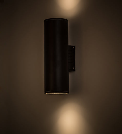 Meyda Lighting Cilindro 6" 2-Light Black Textured Hayden Wall Sconce