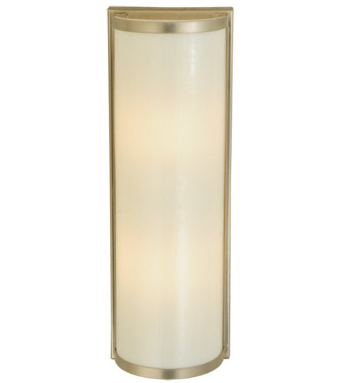 Meyda Lighting Cilindro 6" 2-Light Brushed Nickel Wall Sconce With White Art Shade Glass